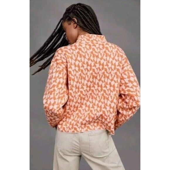 Maeve Anthropologie The Carys Sweater Orange Mock  Neck Long Sleeves Size Small - Picture 2 of 8